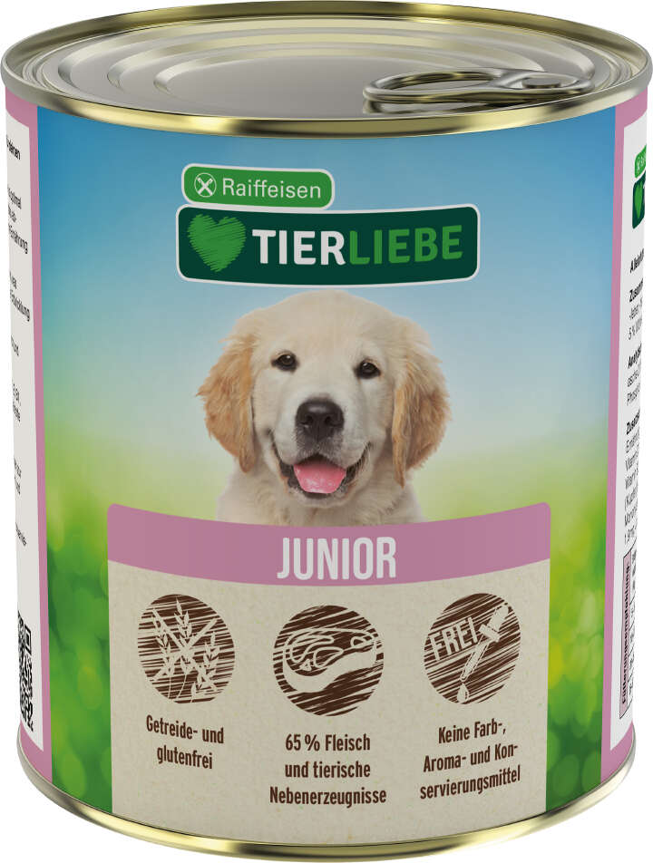 TIERLIEBE Hunde-Nassfutter Junior mit Huhn, Rind & Möhren